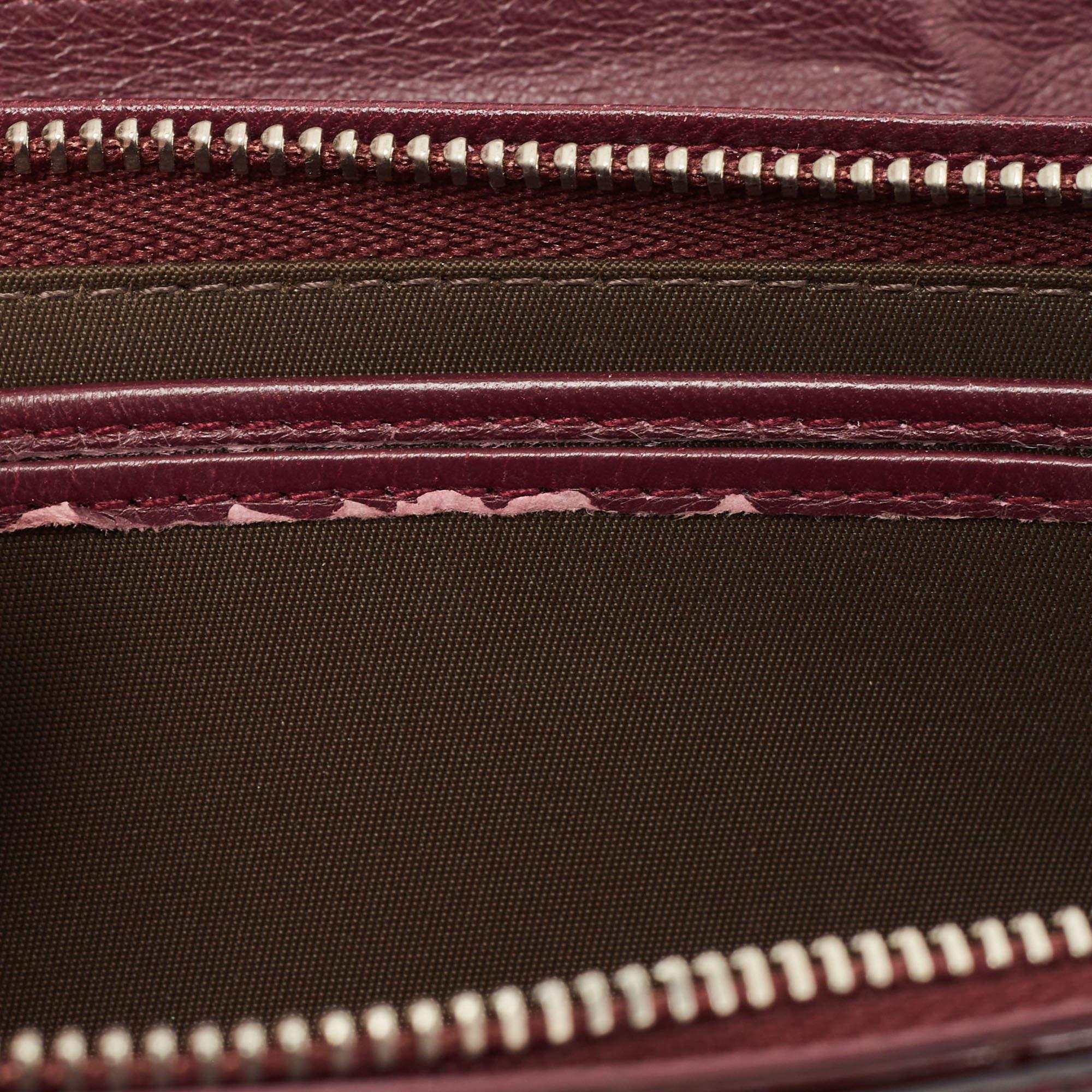 Dior Burgundy Oblique Embossed Patent Leather Continental Wallet 1