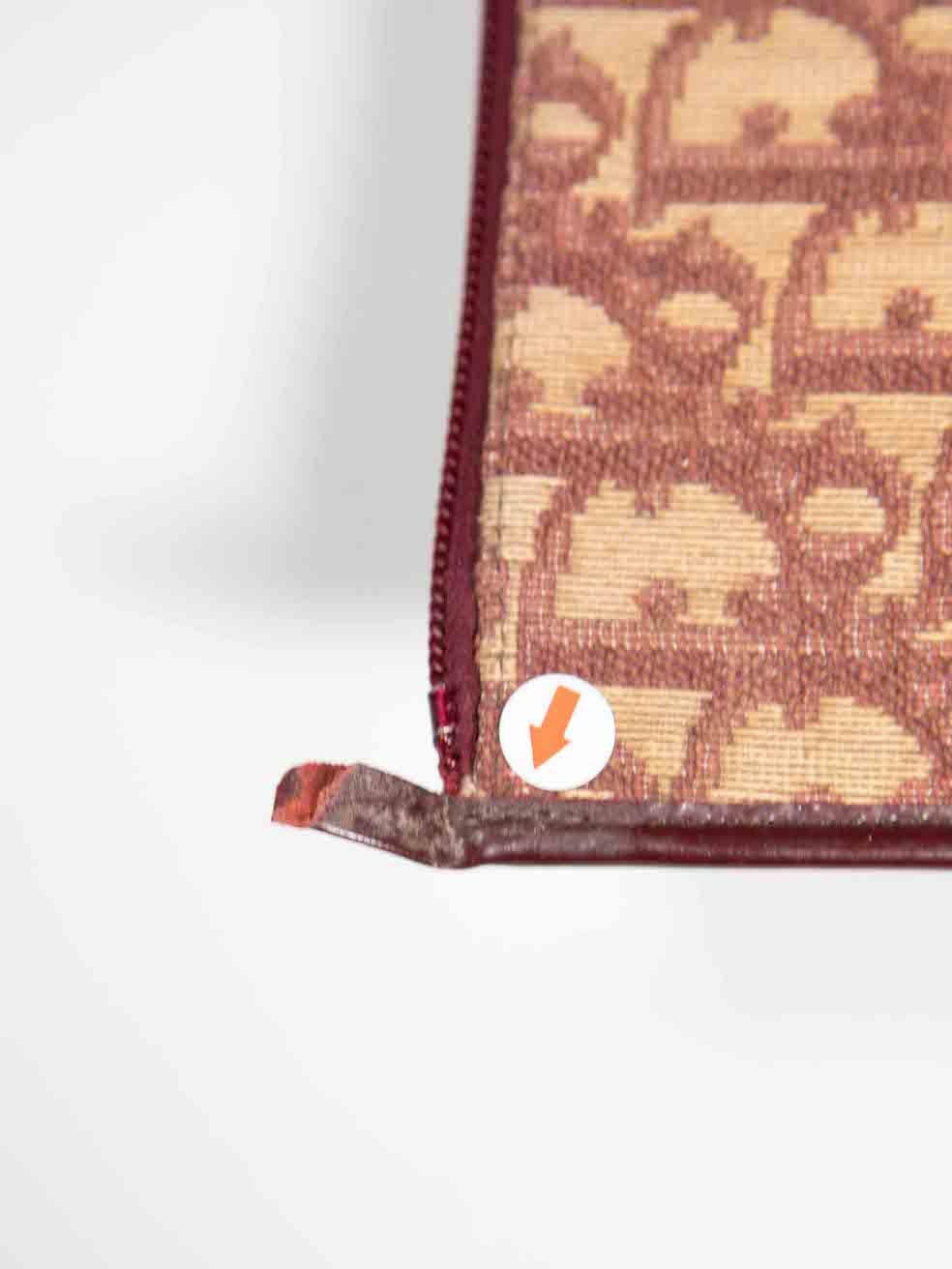Dior Burgundy Oblique Logo Clutch Bag 4