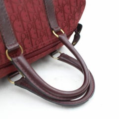 Dior Burgundy Oblique Signature Trotter Boston 869723 Red Canvas satchel