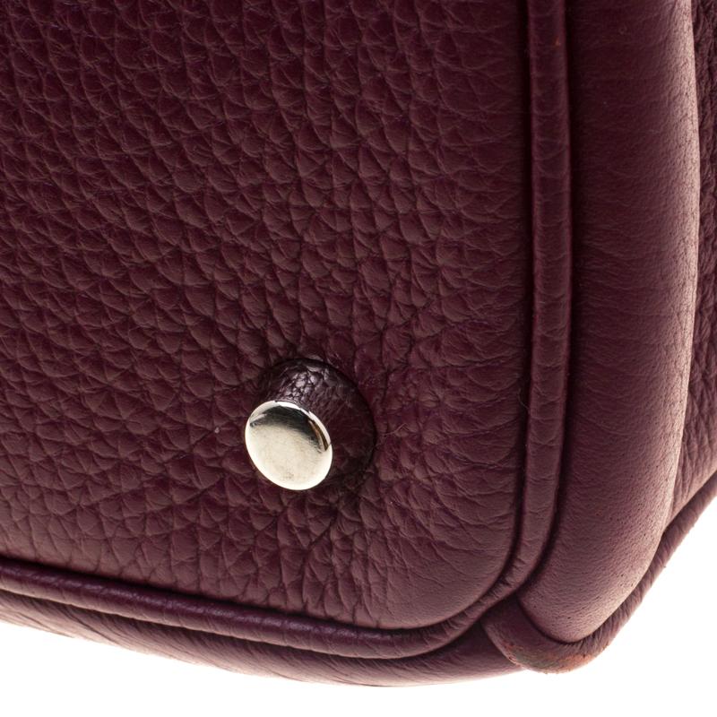 Dior Burgundy Pebbled Leather Large Diorissimo Shopper Tote 8