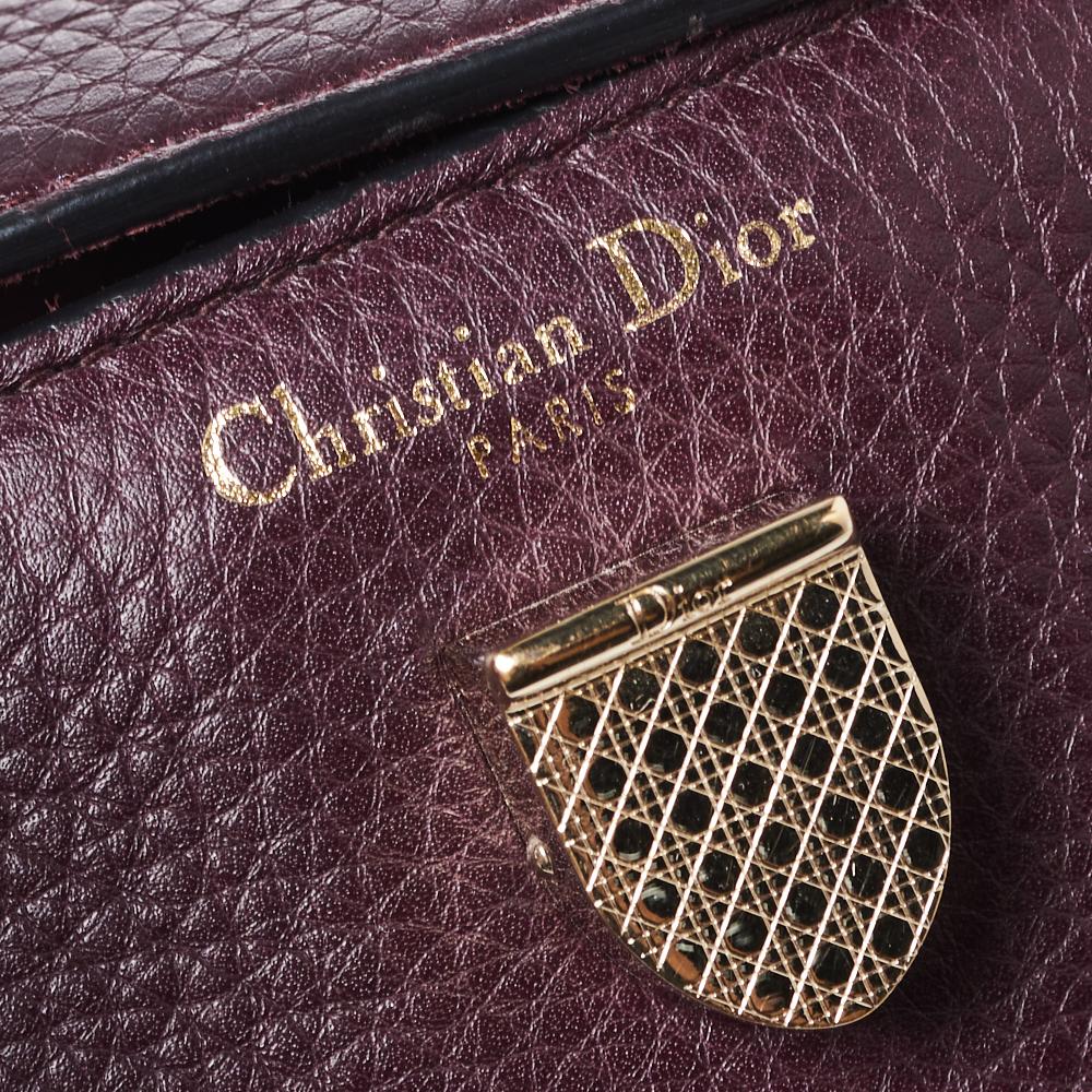Dior Burgundy Pebbled Leather Mini Diorever Tote 5