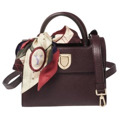 Dior Burgundy Pebbled Leather Mini Diorever Tote
