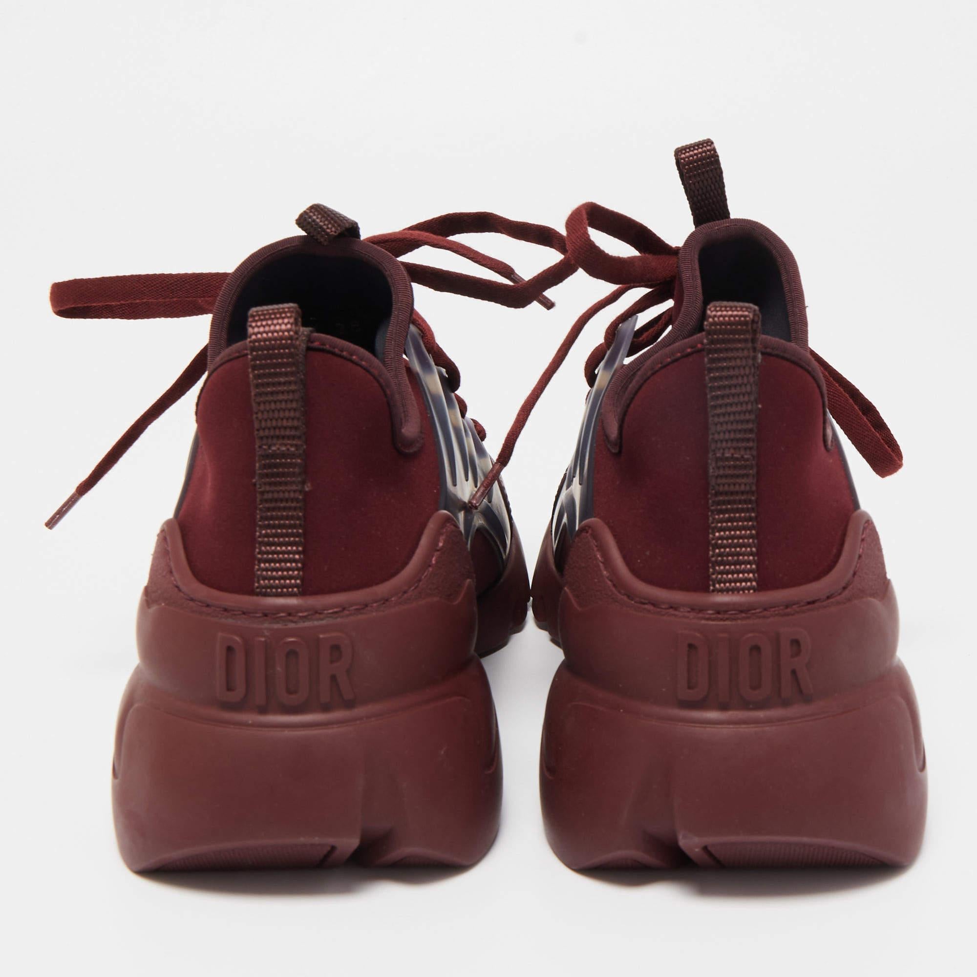 Women's Dior Burgundy PVC and Fabric D-Connect Sneakers 