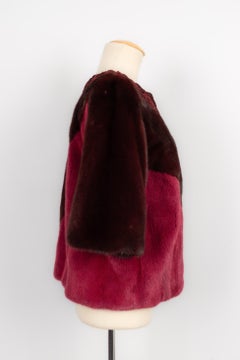 Dior Burgundy-red and Pink Jacket in Mink and Lamb Fur, 2005