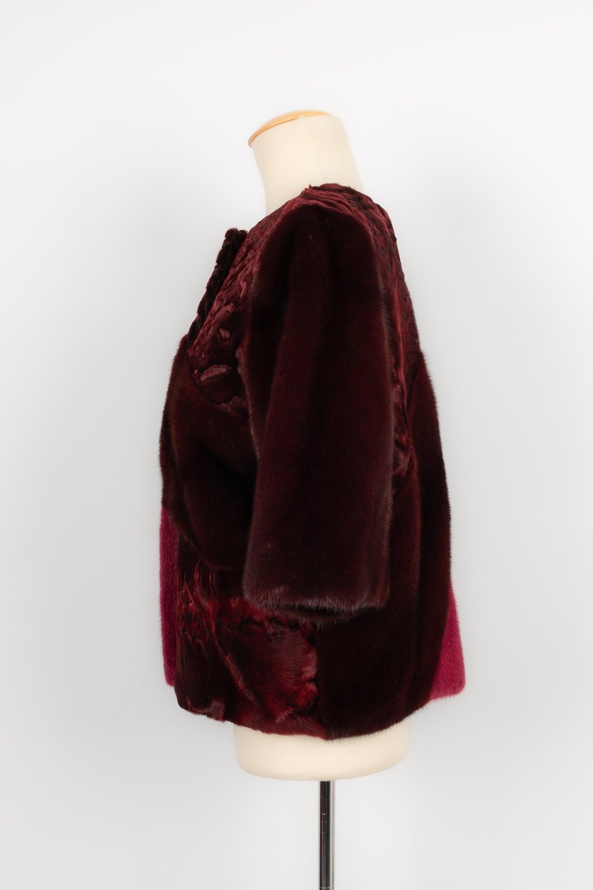 Women's Dior Burgundy-red and Pink Jacket in Mink and Lamb Fur, 2005
