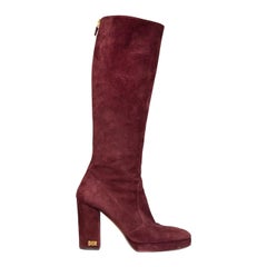 Dior Burgundy Suede D-rise Platform Boots Size IT 40.5