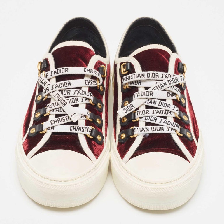 Walk N Dior Sneakers Red Dior Velvet Sneakers Dior Velvet Shoes