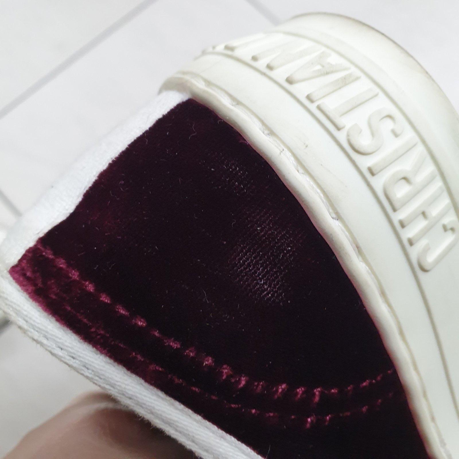 Dior Burgundy/White Velvet and Rubber Walk'n'Dior Sneakers For Sale 2