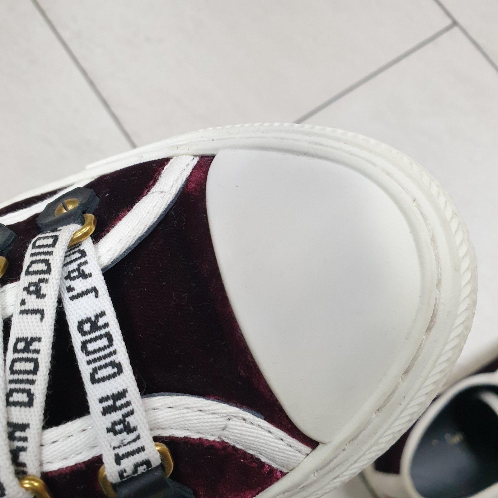 Dior Burgundy/White Velvet and Rubber Walk'n'Dior Sneakers For Sale 3