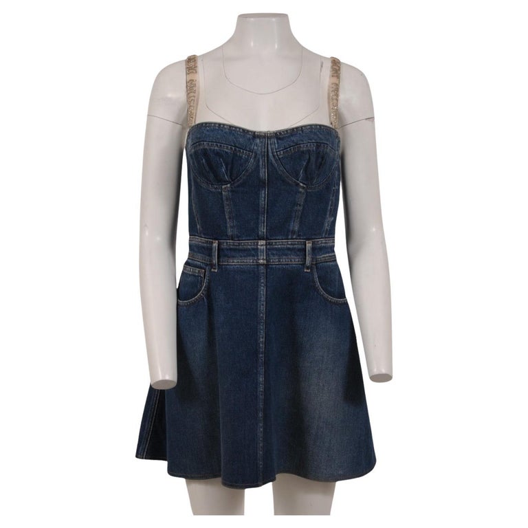 white christmas dresses Vintage Christian Dior 2000 S/S Denim Monogram Halter Dress – Recess