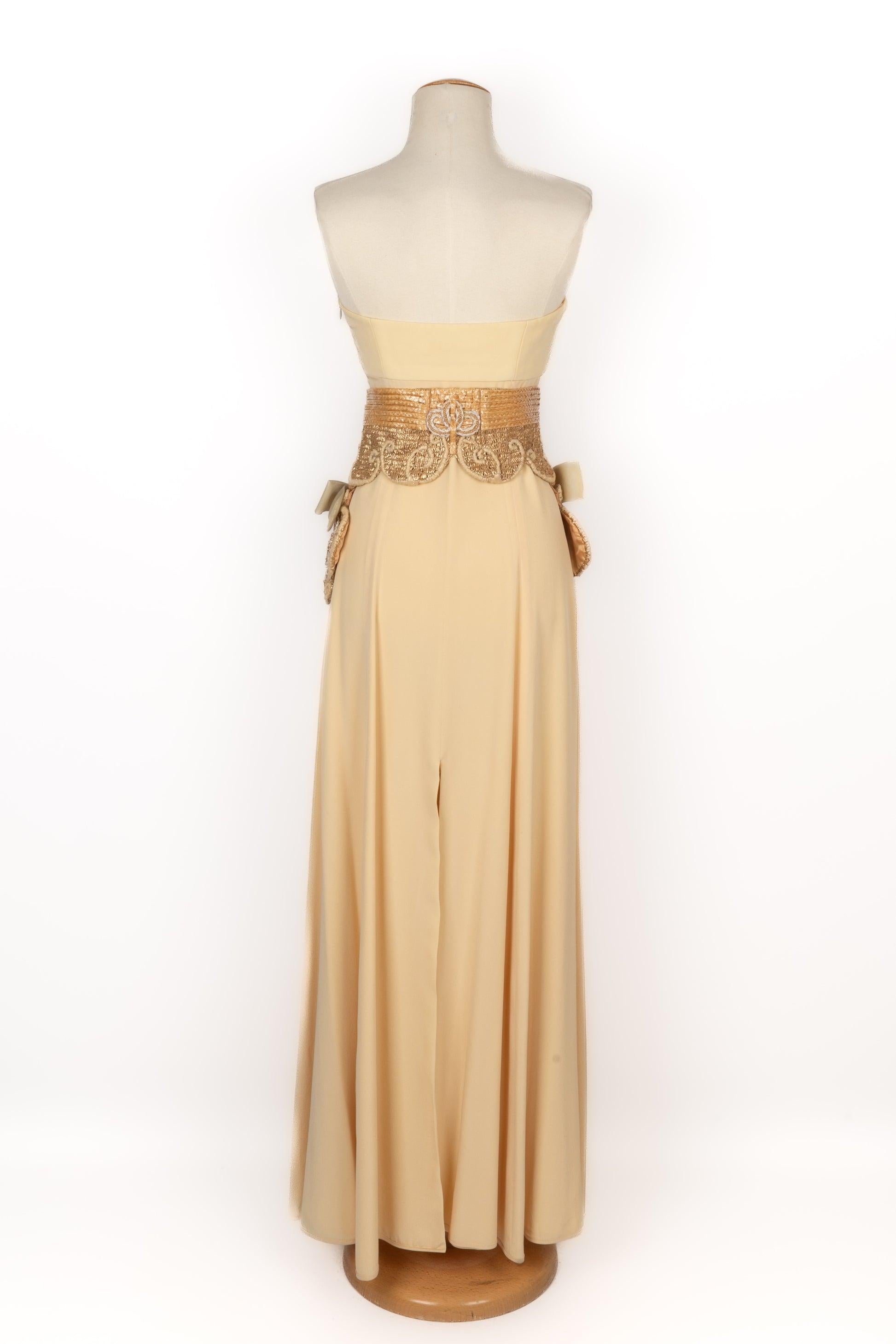 Vestido Dior Bustier de seda Primavera, 1993 Beige en venta