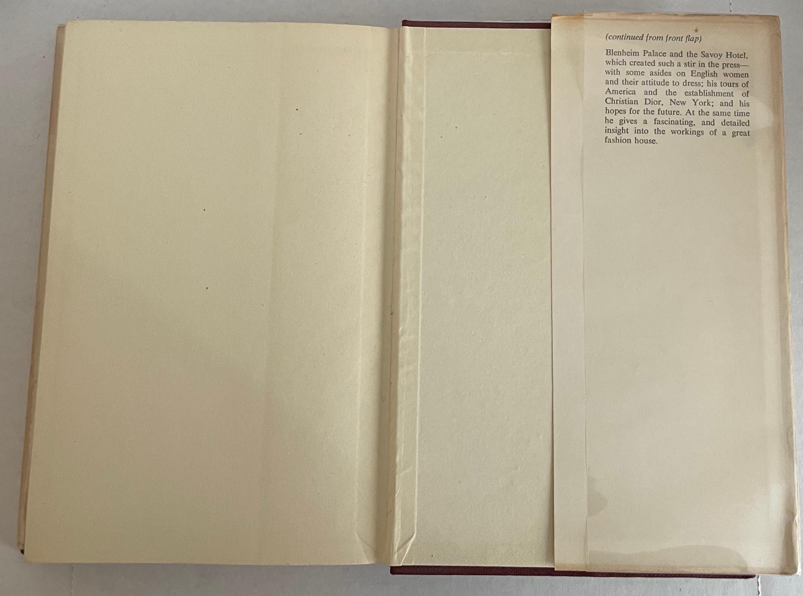 Dior by Dior the Autobiography of Christian Dior 1957 English Ed. For Sale 3