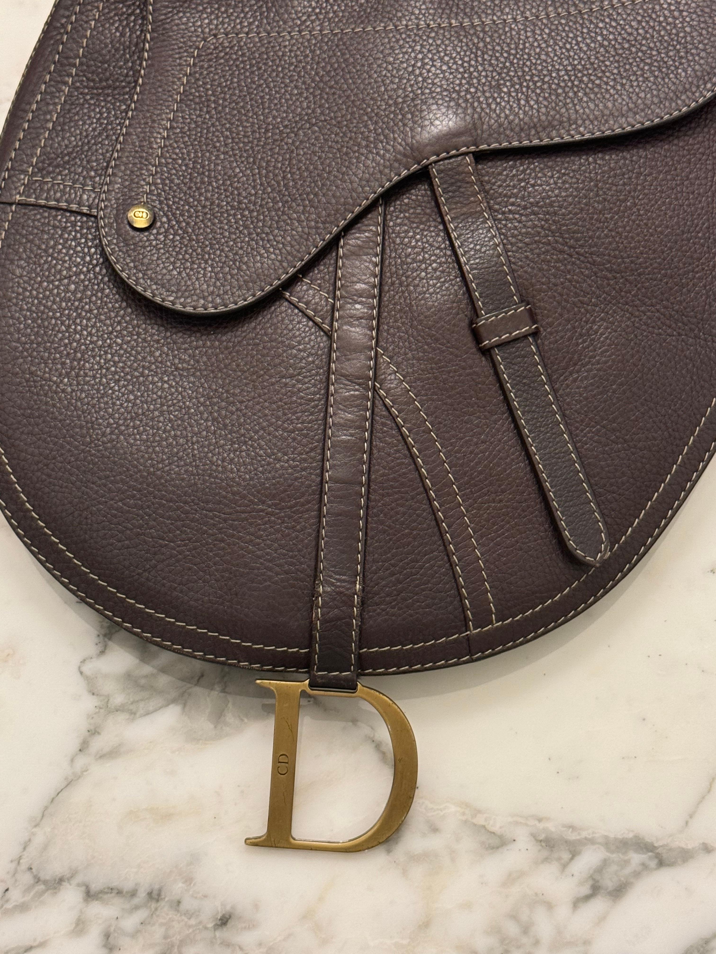 Black Dior by Galliano 2002 Baudrier Saddle calfskin bag