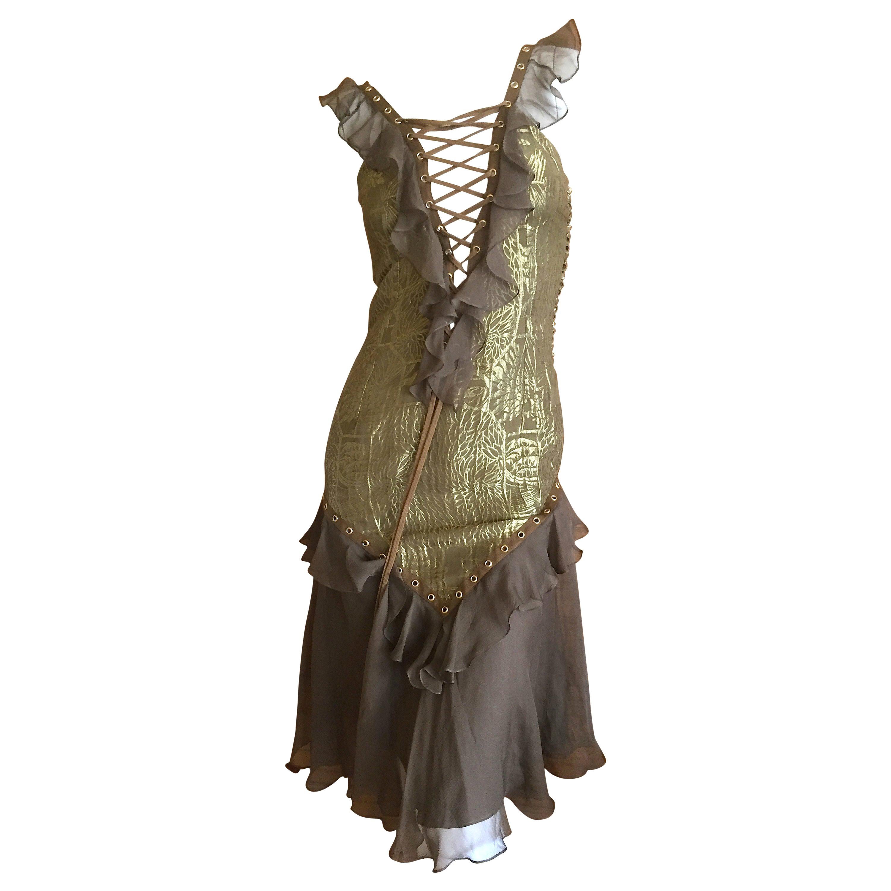 Women's Dior by Galliano Corset Lace Cocktail Dress For Sale