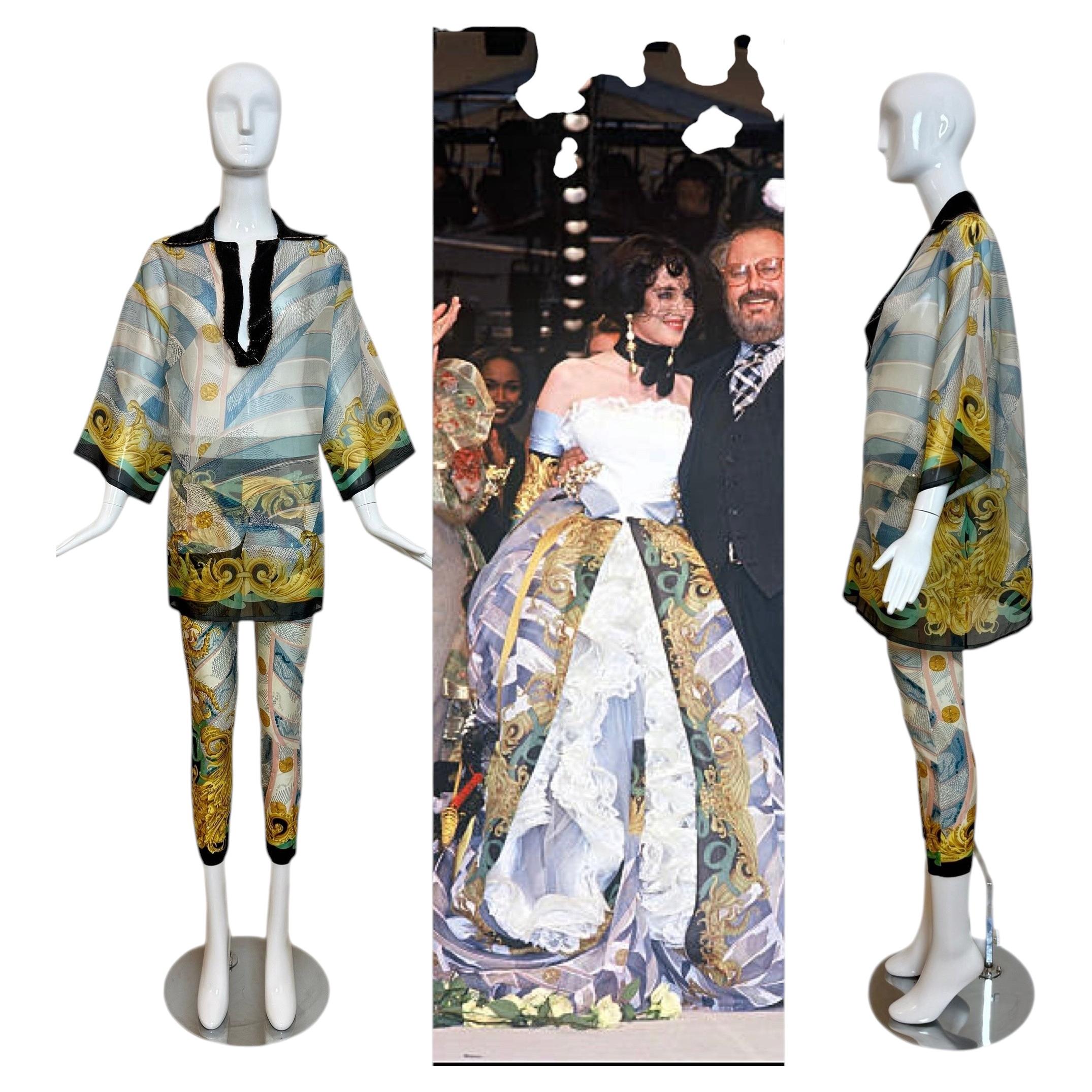 DIOR by GIANFRANCO FERRE 1993 Vintage Seide Perlen Pailletten 2 Stück Ensemble