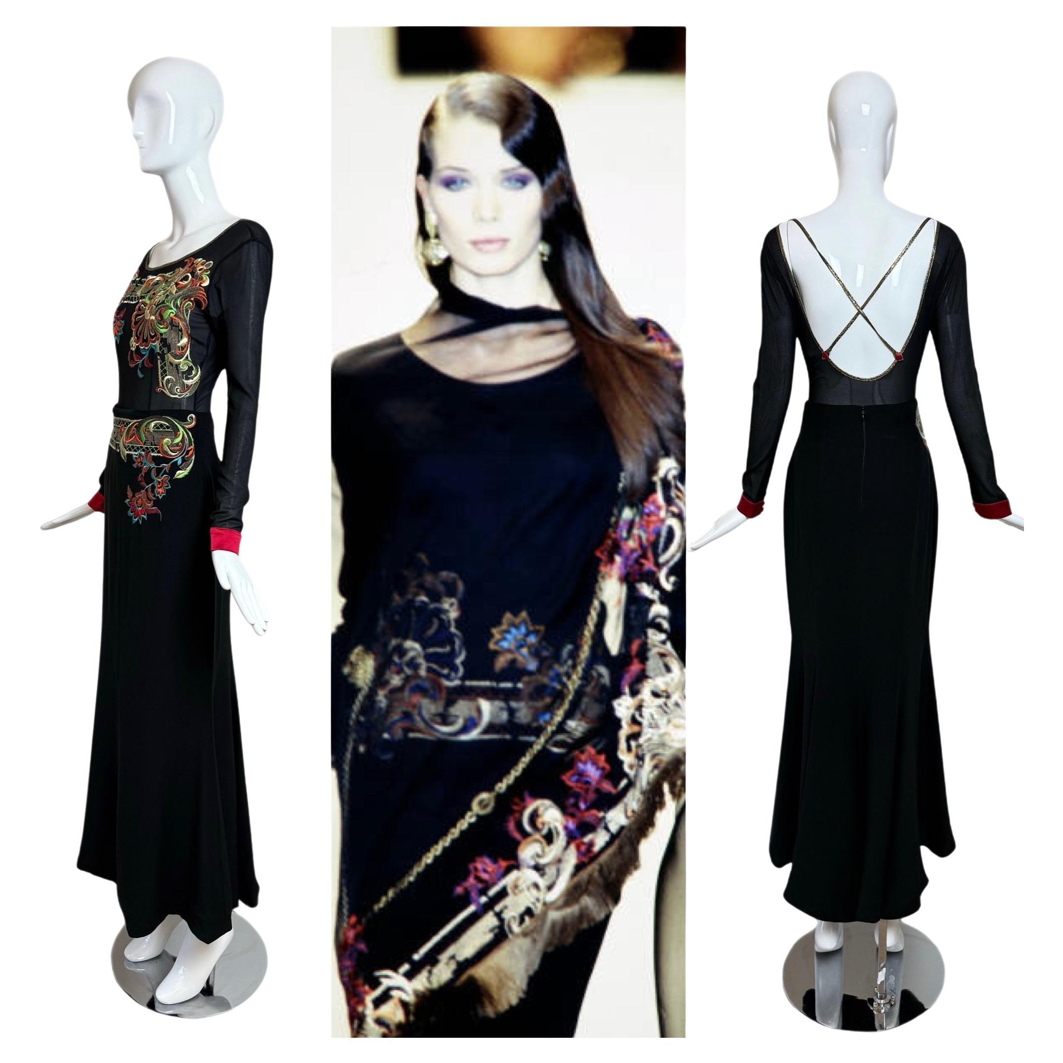 DIOR by GIANFRANCO FERRE 1994 Runway Print Bodysuit Skirt Ensemble For Sale