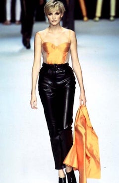 DIOR BY GIANFRANCO FERRE S/S 1997 Runway Vintage Red Leather Pants