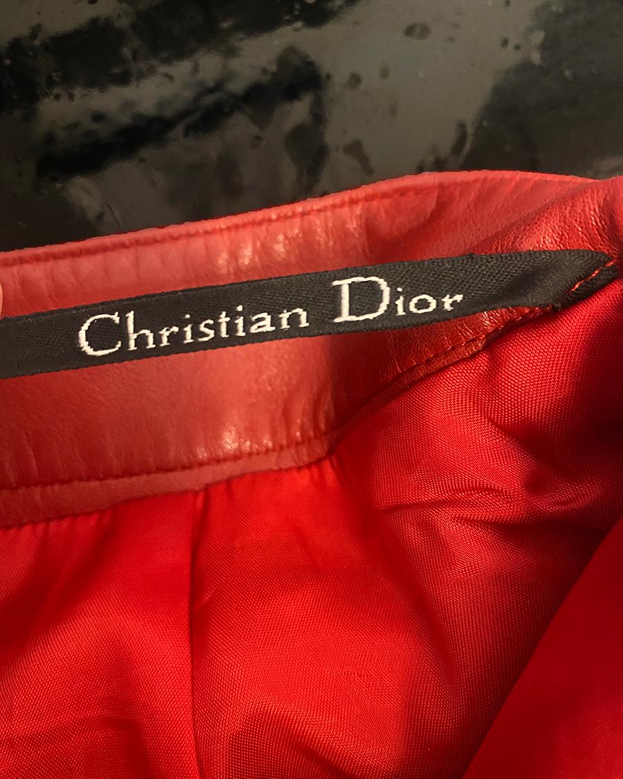 DIOR BY GIANFRANCO FERRE S/S 1997 Runway Vintage Red Leather Pants 3