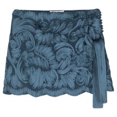 Dior By J. Galliano Blue Embroidered Mini Skirt
