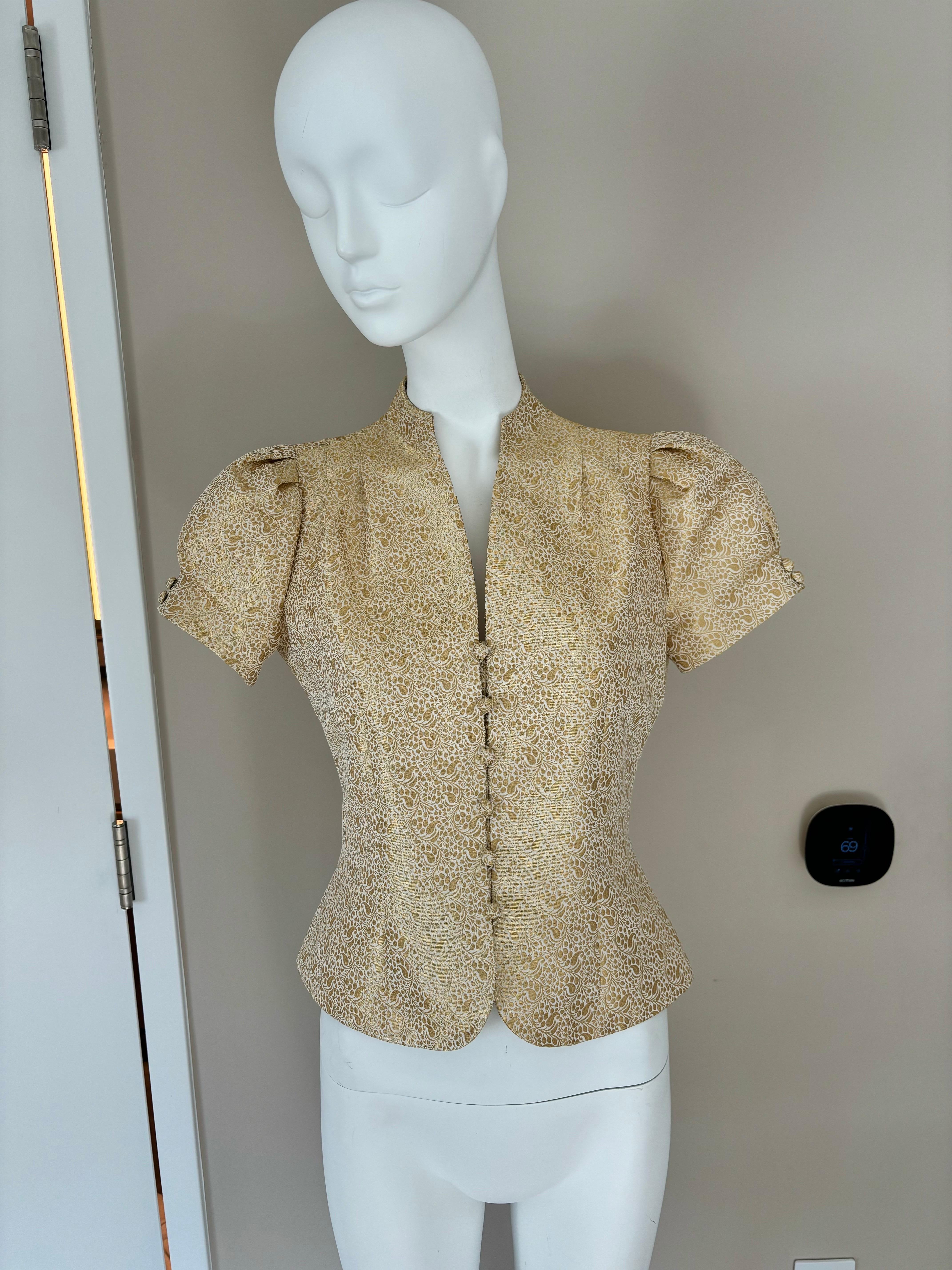 DIOR by JOHN GALLIANO 1998 vintage gold blazer jacket In Excellent Condition In Leonardo, NJ