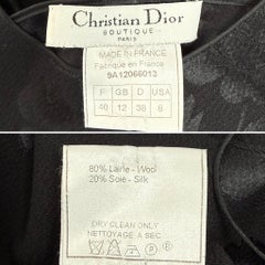 DIOR by JOHN GALLIANO 1999 Vintage Wool & Silk Black Floral Evening Gown Maxi