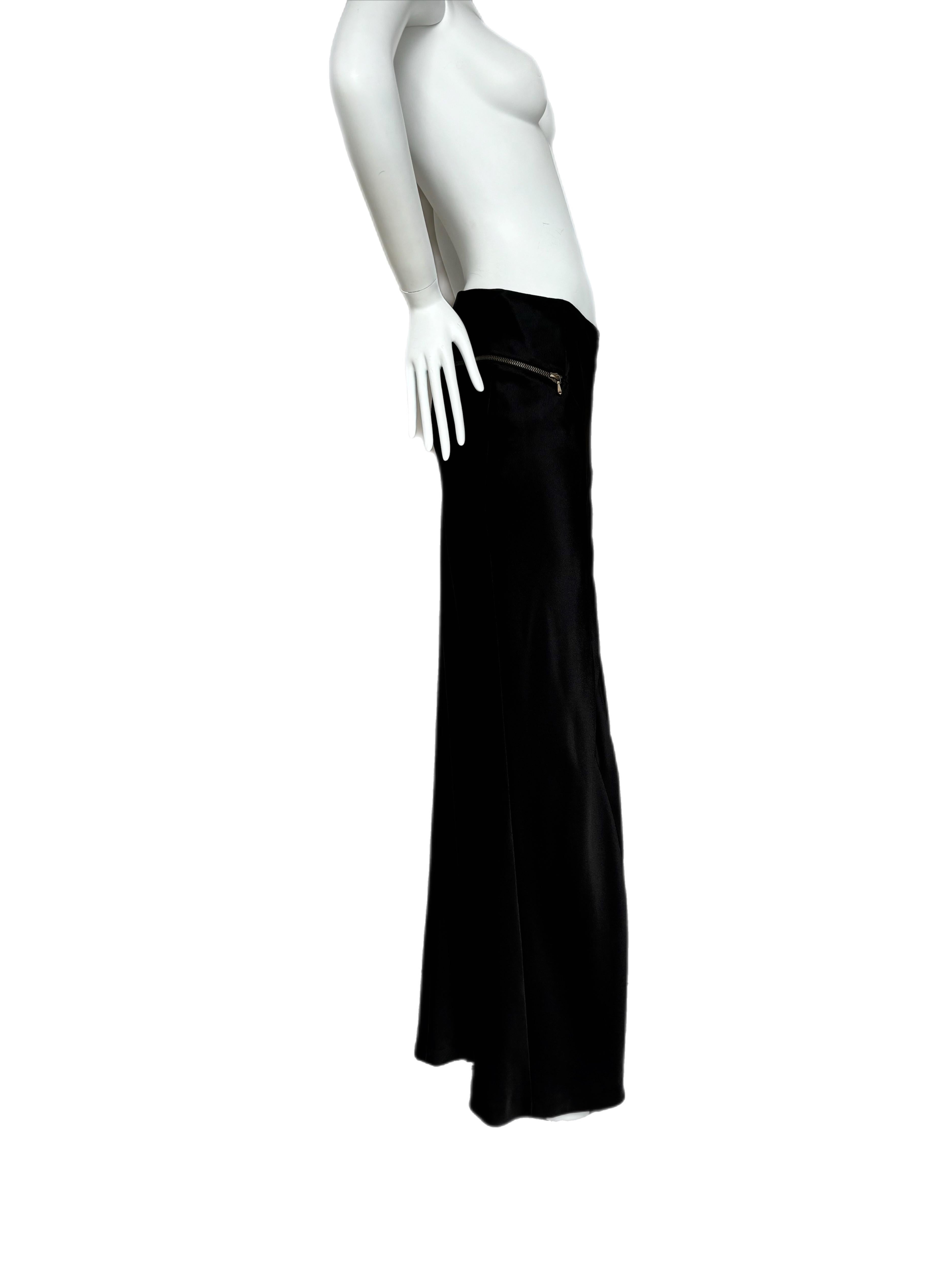 DIOR by JOHN GALLIANO 2000 Vintage Long Maxi Skirt Huge Front Slit Zipper 3