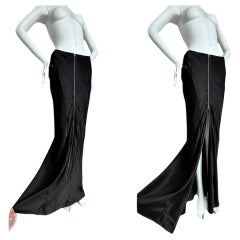 DIOR by JOHN GALLIANO 2000 Vintage Long Maxi Skirt Huge Front Slit Zipper