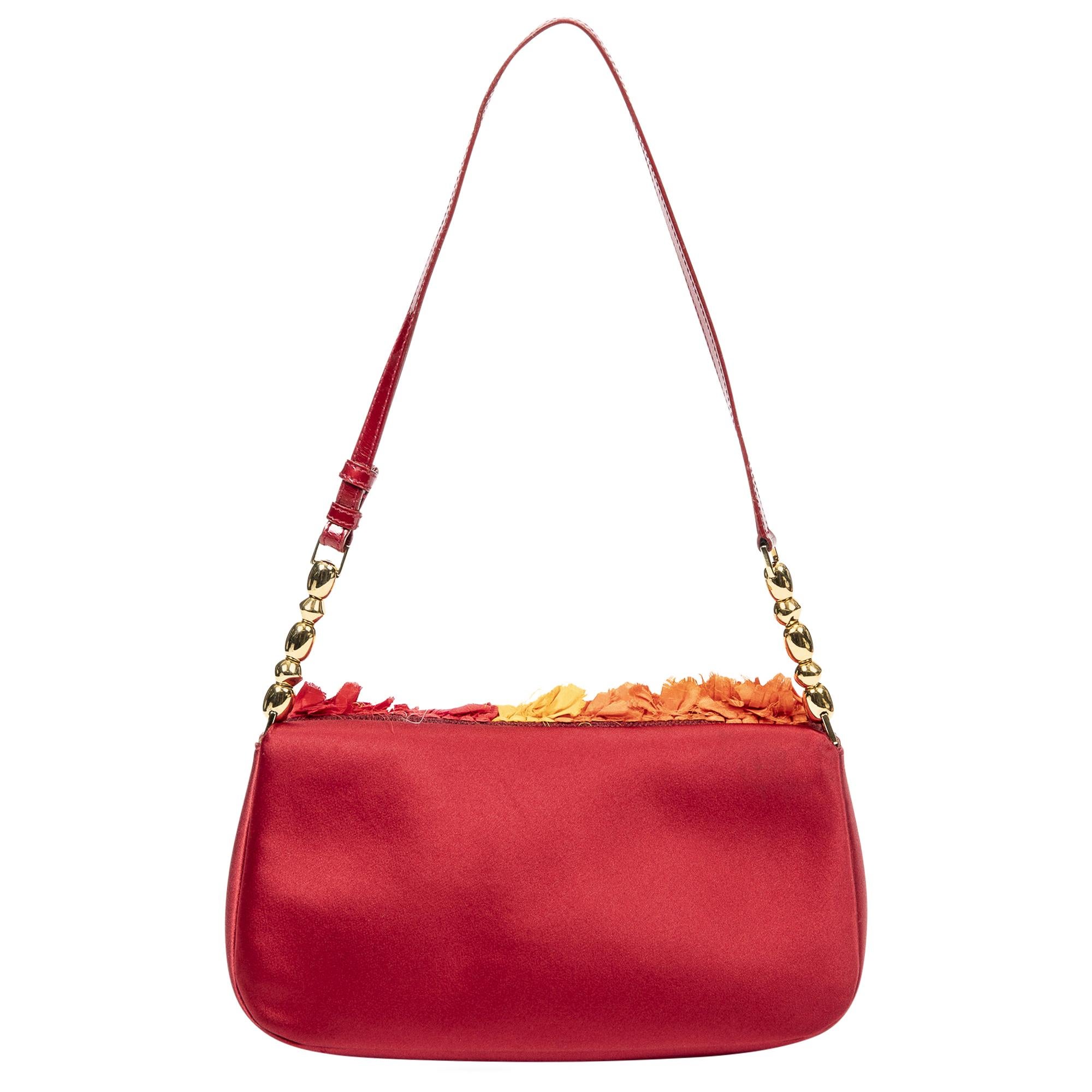 Dior by John Galliano 2001 Red Multicolor Shoulder Bag In Excellent Condition For Sale In Atlanta, GA