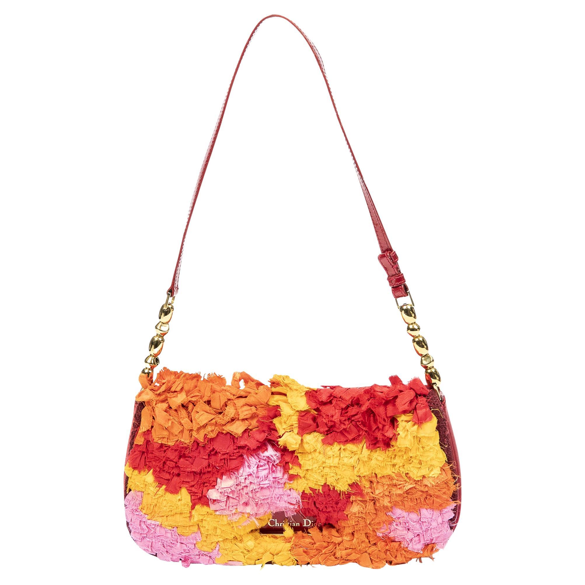 Dior by John Galliano 2001 Red Multicolor Shoulder Bag For Sale