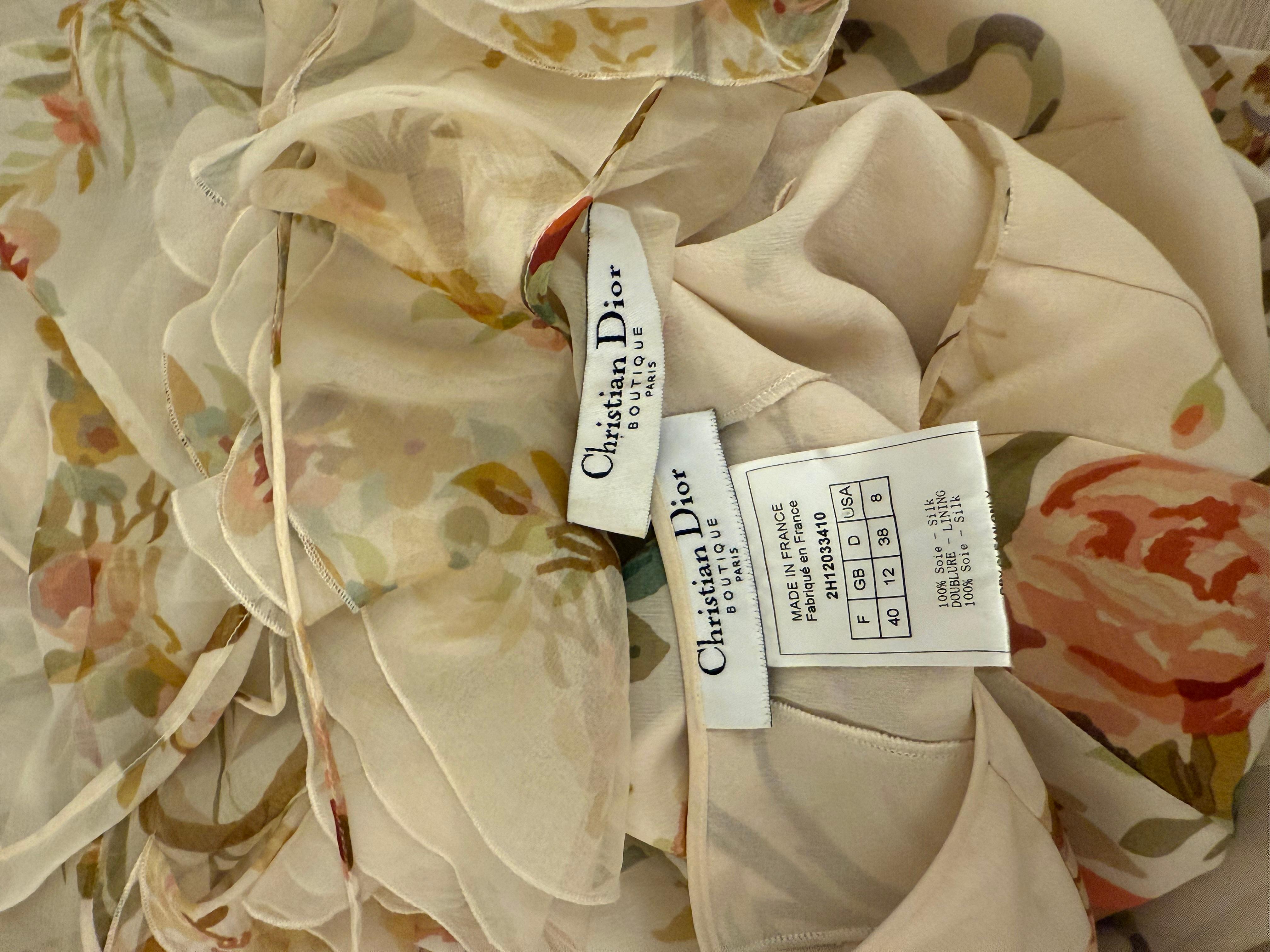 DIOR by JOHN GALLIANO 2002 Vintage Runway Floral Silk Skirt Suit Set 2