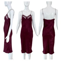 DIOR by JOHN GALLIANO 2005 Vintage Silk Burgundy Floral Print Midi Dress
