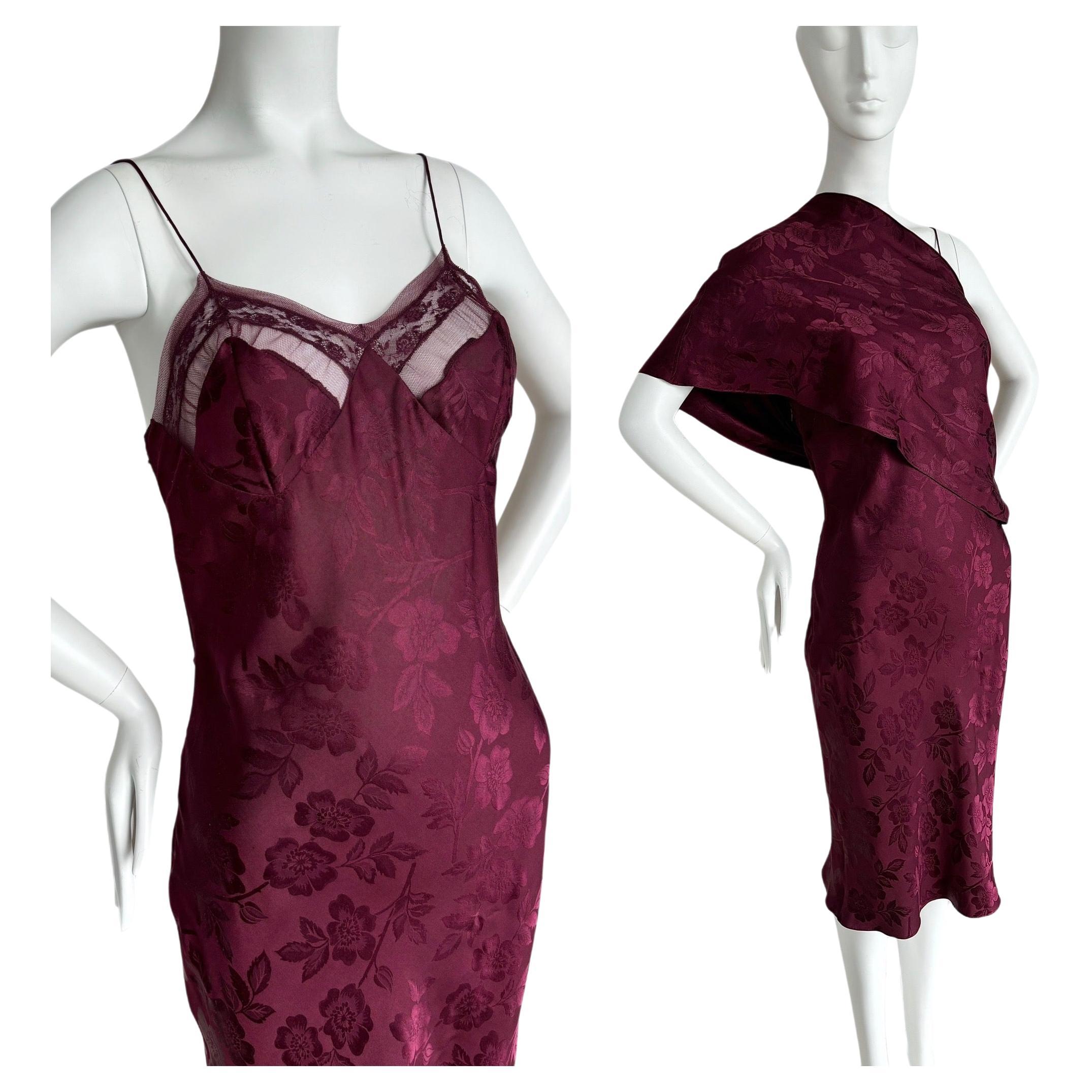 DIOR by JOHN GALLIANO 2005 Vintage Silk Slip Dress w. Snood For Sale