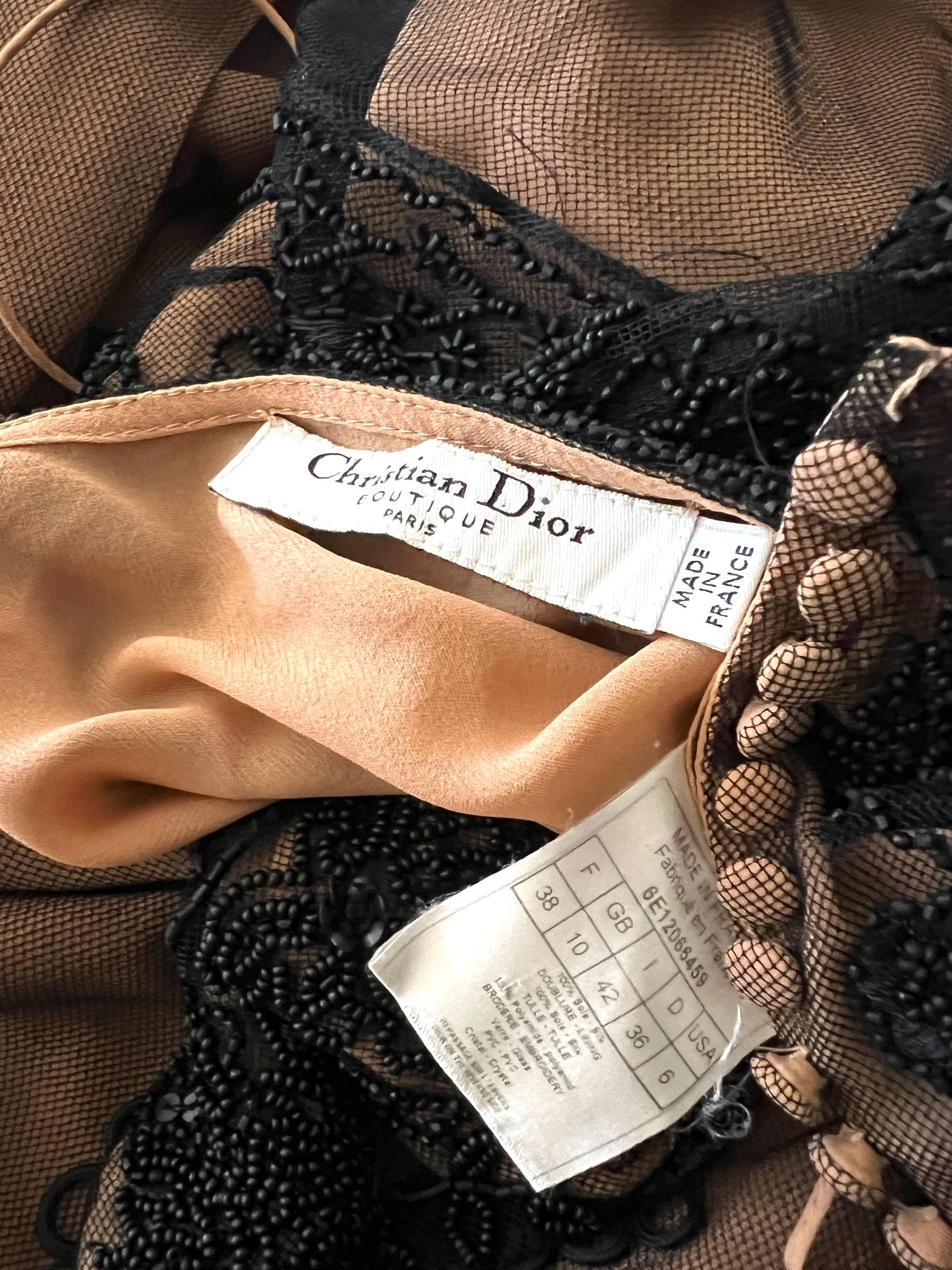 Robe en dentelle perlée Dior by John Galliano 2006 en vente 13