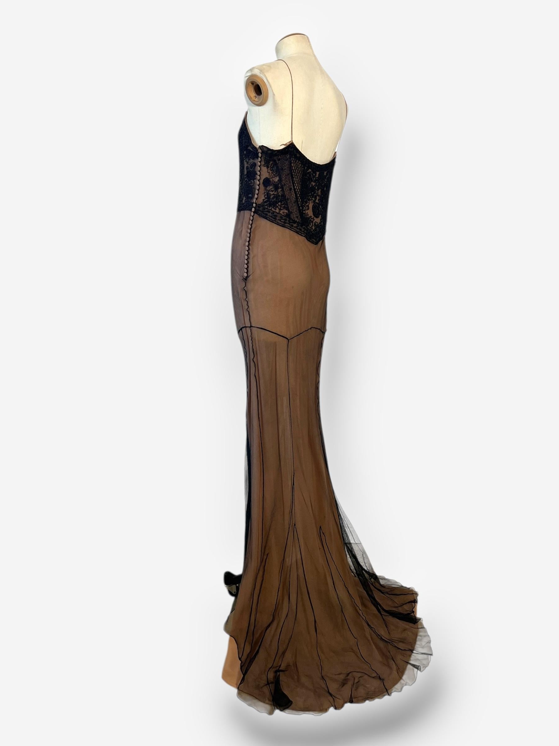 Robe en dentelle perlée Dior by John Galliano 2006 en vente 4