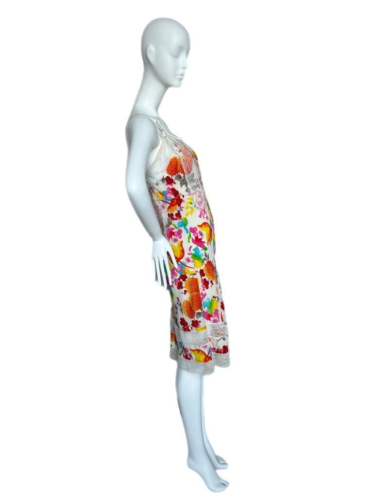 De las mujeres DIOR by JOHN GALLIANO 2006 Vestido fluido de seda vintage con flores en venta