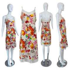 DIOR by JOHN GALLIANO 2006 Vintage Silk Lace Floral Midi Dress