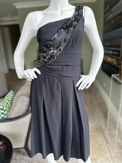 Dior by John Galliano 2007 Black Cocktail Dress with Jeweled "Sash"  Details