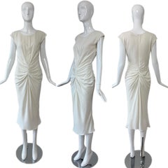 DIOR by JOHN GALLIANO 2008 Vintage Off-White Ruched Grecian Dress Bride Bridal