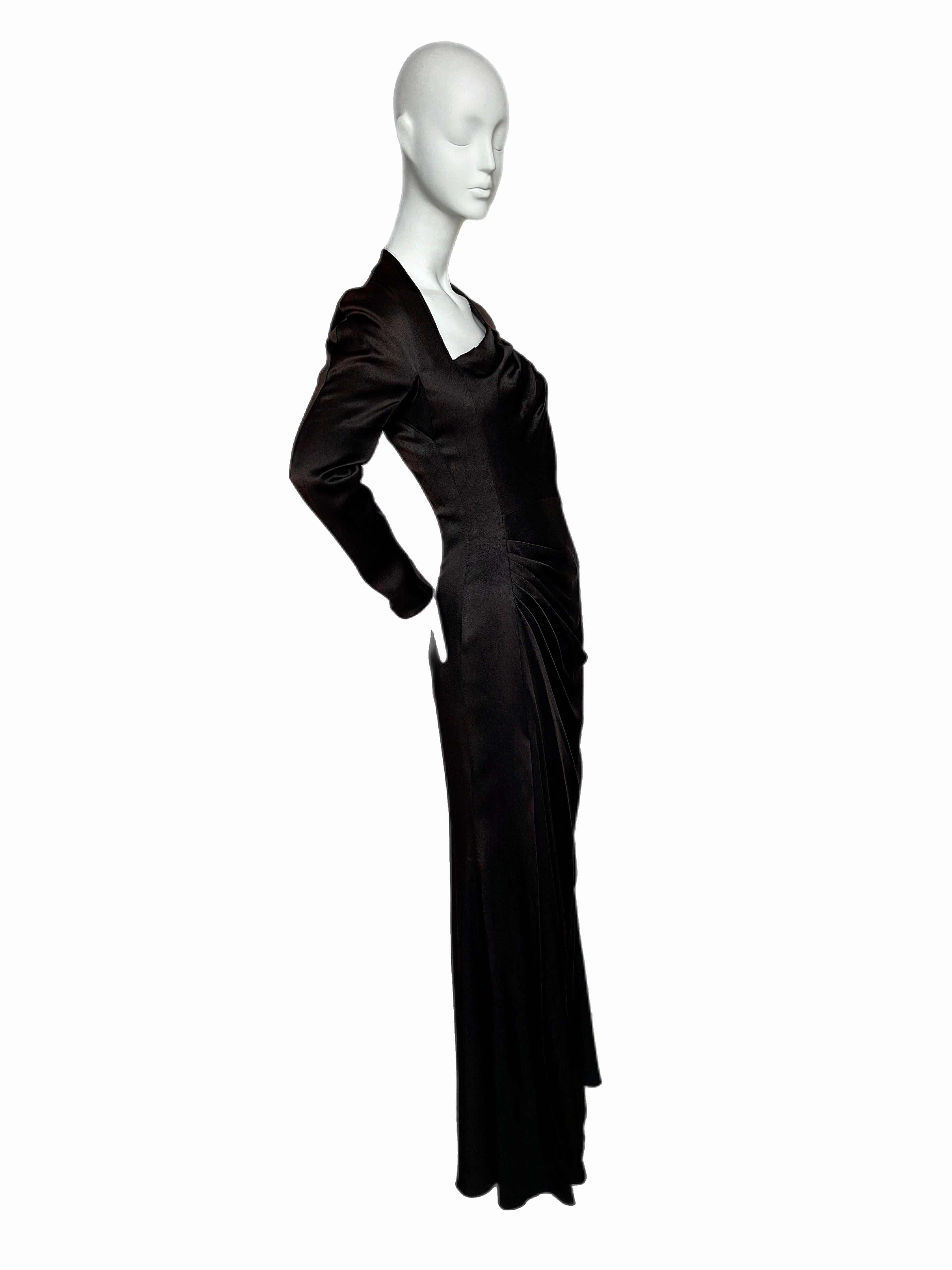 DIOR by John Galliano 2009 Vintage Espresso Brown Abito da sera Maxi Dress 3