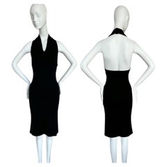 DIOR par JOHN GALLIANO 2009 Vintage Silk Black Open Back Halter Dress