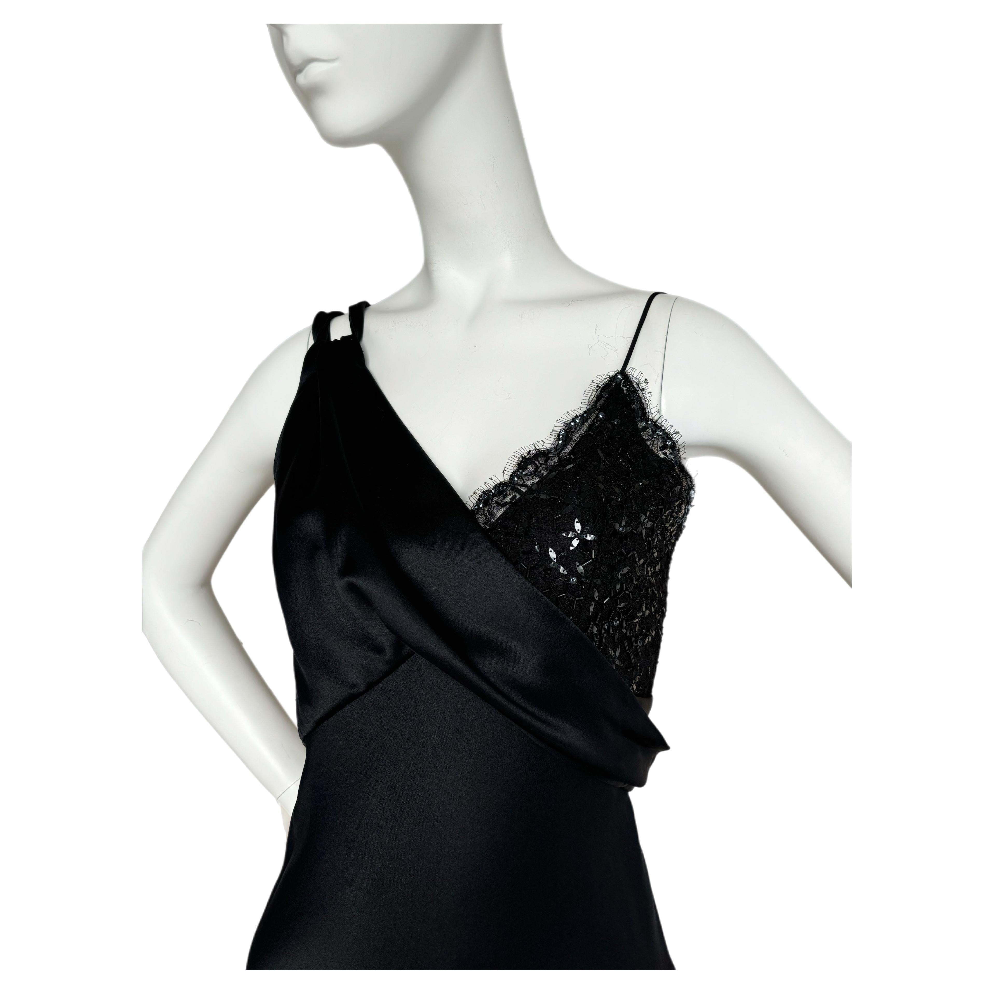 DIOR by JOHN GALLIANO 2011 Embellished Black Silk Slip Dress