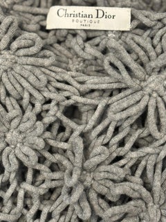 Dior by John Galliano archival grey cotton flowers knit top