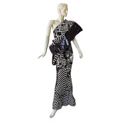 Retro Dior by John Galliano Asian Kabuki "Elvira" Runway Gown Collectors, Museums