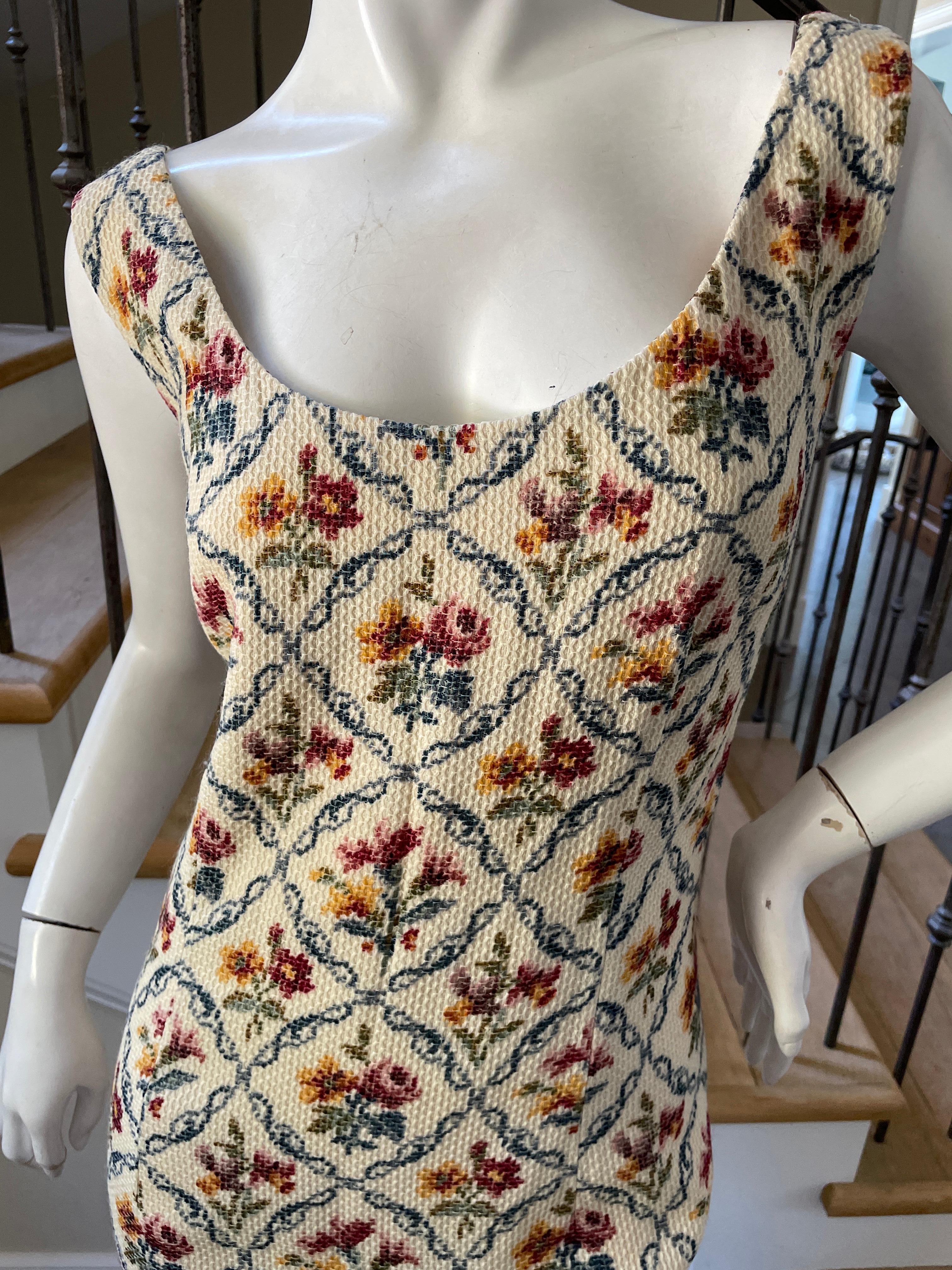  Dior by John Galliano Autumn 1997 Needlepoint Sampler Dress  In Excellent Condition In Cloverdale, CA