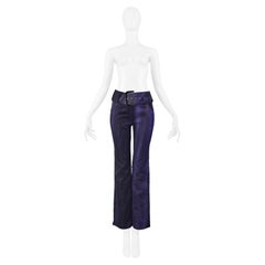 Dior by John Galliano Blue Over Dye Boot Cut Trousers 2001
