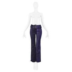 Dior by John Galliano Blaue Over-Dynastie-Hose mit Stiefelschliff 2001