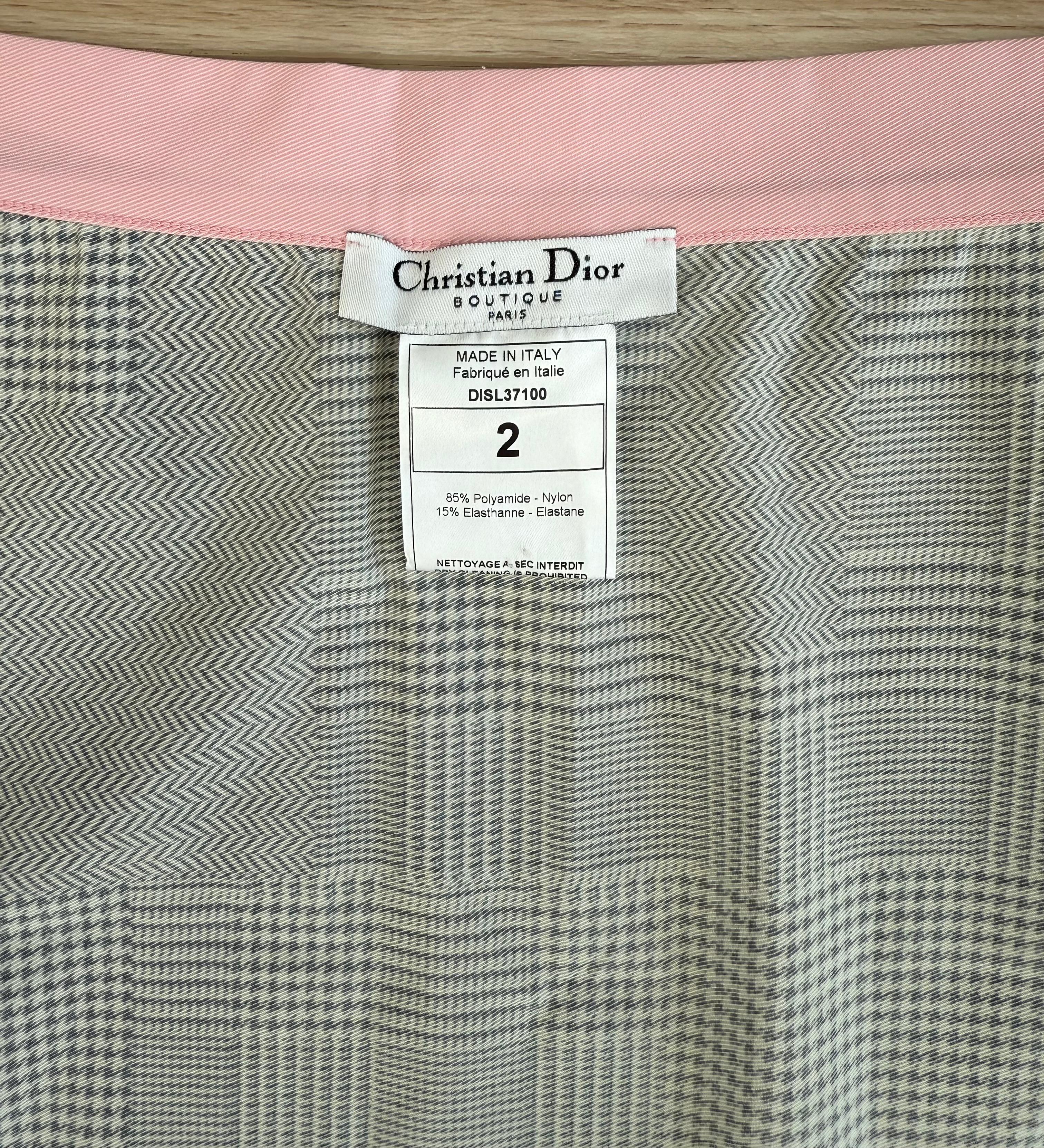 DIOR by JOHN GALLIANO c.'02 Vintage Houndstooth Gingham Cover-Up im Angebot 2