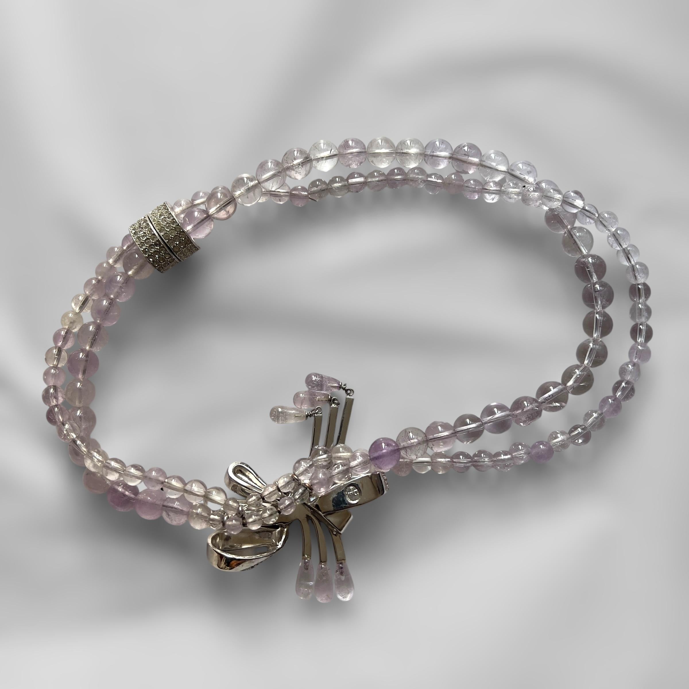 Dior by John Galliano c2003 Amethyst-Look Necklace with Bow Detail For Sale 4