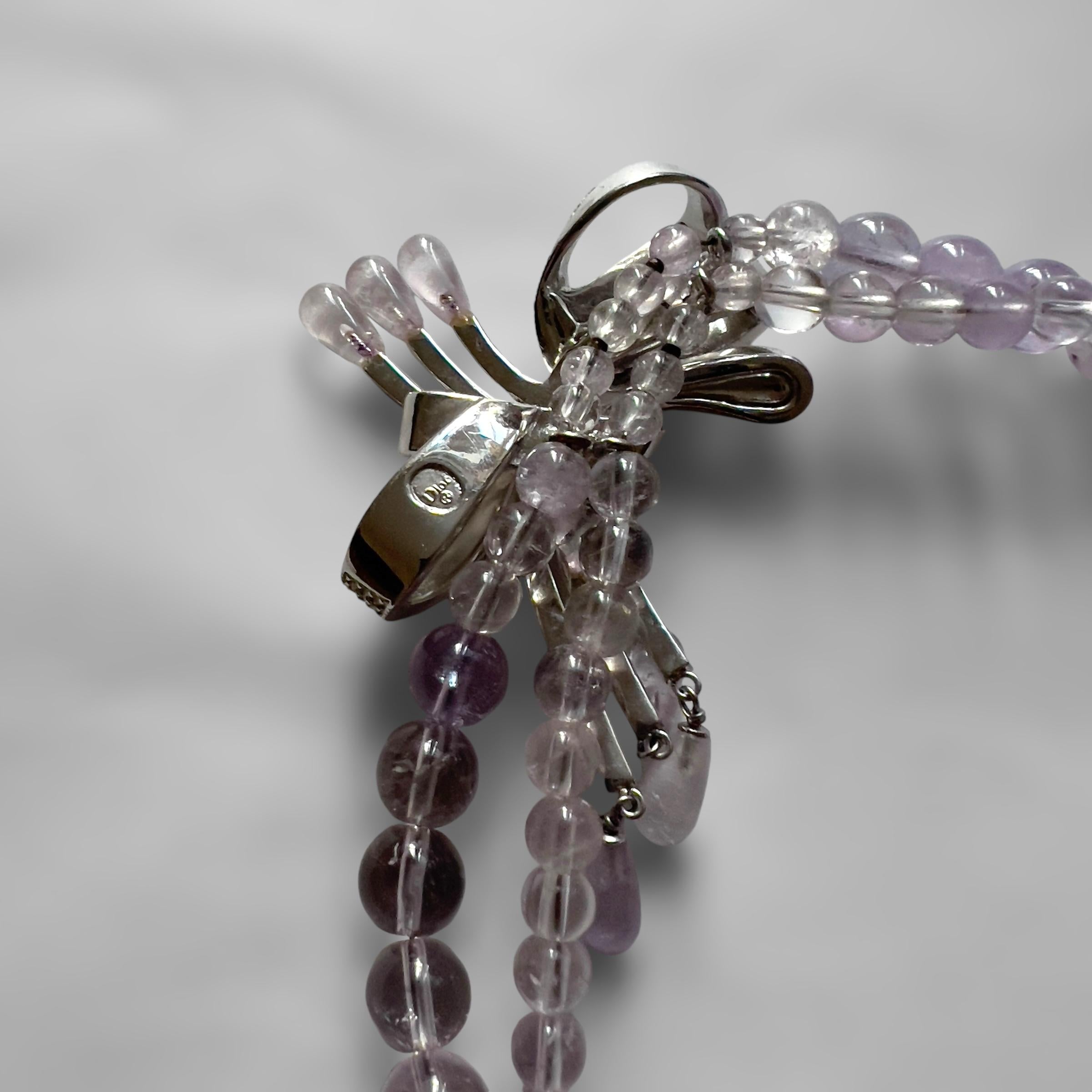 Dior by John Galliano c2003 Amethyst-Look Necklace with Bow Detail For Sale 5