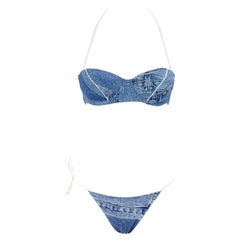 Dior by John Galliano Bedruckter Bikini aus Denim